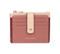 Hexagona - Porte-Cartes 1 volet - Compatible Cartes de crédit - pour Femme - Collection Merline - Bordeaux/Multicolore