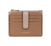 Hexagona - Porte-Cartes 1 volet - Compatible Cartes de crédit - pour Femme - Collection Merline - Écorce/Taupe