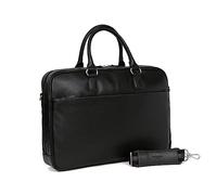 Hexagona - Porte-Documents - Compatible Ordinateur Portable 13'', Format A4 et téléphone Portable - pour Femme - Collection Confort Business - Noir - en Cuir