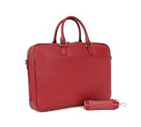 Hexagona - Porte-documents - Compatible ordinateur portable 15'', format A4 et téléphone portable - Pour Femme - Collection Confort Business - Rouge foncé - En cuir