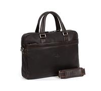 Hexagona - Porte-Documents - Compatible Ordinateur Portable 15'', Format A4 et téléphone Portable - pour Homme - Collection Félin - Marron - en Cuir
