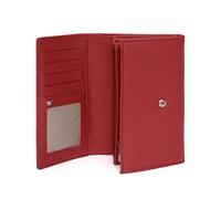 Hexagona - Portefeuille 1 volet - Compatible Cartes de crédit, CNI et permis de Conduire - pour Femme - Collection Confort - Rouge foncé - en Cuir