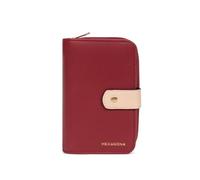 Hexagona - Portefeuille 1 volet Stop RFID - Compatible Cartes de crédit, CNI et permis de Conduire - pour Femme - Collection Merline - Bordeaux/Multicolore