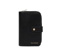 Hexagona - Portefeuille 1 volet Stop RFID - Compatible Cartes de crédit, CNI et permis de Conduire - pour Femme - Collection Merline - Noir