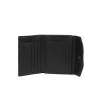 Hexagona - Portefeuille 1 volet Stop RFID - Compatible Cartes de crédit, CNI et permis de Conduire - pour Femme - Collection Parisienne - Noir - en Cuir