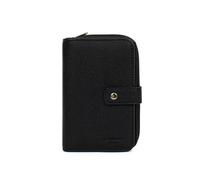 Hexagona - Portefeuille 1 volet Stop RFID - Compatible Cartes de crédit, CNI et permis de Conduire - pour Femme - Collection Lys - Noir