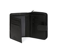 Hexagona - Portefeuille 2 Volets - Compatible Cartes de crédit, CNI et permis de Conduire - pour Femme - Collection Confort - Noir - en Cuir