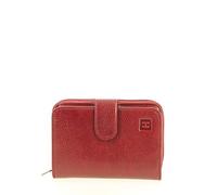 Hexagona - Portefeuille 2 Volets - Compatible Cartes de crédit, CNI et permis de Conduire - pour Femme - Collection République - Carmin - en Cuir