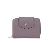 Hexagona - Portefeuille 2 Volets Stop RFID - Compatible Cartes de crédit, CNI et permis de Conduire - pour Femme - Collection Luna - Parme