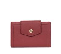 Hexagona - Portefeuille 2 Volets Stop RFID - Compatible Cartes de crédit, CNI et permis de Conduire - pour Femme - Collection Luna - Carmin