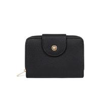 Hexagona - Portefeuille 2 Volets Stop RFID - Compatible Cartes de crédit, CNI et permis de Conduire - pour Femme - Collection Abi - Noir