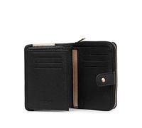 Hexagona - Portefeuille 2 Volets Stop RFID - Compatible Cartes de crédit, CNI et permis de Conduire - pour Femme - Collection Bahia - Noir/Multicolore - en Cuir