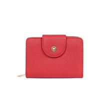 Hexagona - Portefeuille 2 Volets Stop RFID - Compatible Cartes de crédit, CNI et permis de Conduire - pour Femme - Collection Abi - Rouge