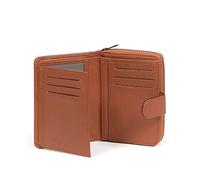 Hexagona - Portefeuille 2 Volets Stop RFID - Compatible Cartes de crédit, CNI et permis de Conduire - pour Femme - Collection Sauvage - Terre - en Cuir