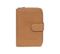 Hexagona - Portefeuille 2 Volets Stop RFID - Cuir - Compatible Cartes de crédit, CNI et permis de Conduire - pour Femme - Collection Sauvage - Amande