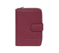 Hexagona - Portefeuille 2 Volets Stop RFID - Cuir - Compatible Cartes de crédit, CNI et permis de Conduire - pour Femme - Collection Sauvage - Bordeaux