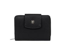 Hexagona - Portefeuille 2 Volets Stop RFID - Matière éco-Responsable - Compatible Cartes de crédit, CNI et permis de Conduire - pour Femme - Collection Maya - Noir