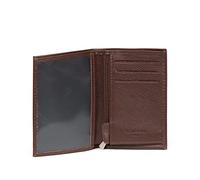 Hexagona - Portefeuille européen 1 volet - Compatible Cartes de crédit, CNI et permis de Conduire - pour Homme - Collection Confort - Chocolat - en Cuir