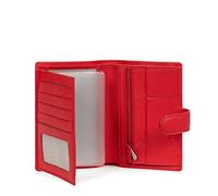 Hexagona - Portefeuille européen 2 Volets - Compatible Cartes de crédit, CNI, permis de Conduire, Passeport et Carte Grise - pour Femme - Collection Confort - Fraise - en Cuir
