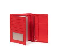 Hexagona - Portefeuille européen 2 Volets - Compatible Cartes de crédit, CNI, permis de Conduire, Passeport et Carte Grise - pour Femme - Collection Confort - Fraise - en Cuir