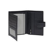 Hexagona - Portefeuille européen 3 Volets - Cuir - Compatible Cartes de crédit, CNI, permis de Conduire, Passeport et Carte Grise - pour Homme - Collection Confort - Noir