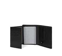 Hexagona - Portefeuille européen 3 Volets Stop RFID - Compatible Cartes de crédit, CNI et permis de Conduire - pour Homme - Collection Sensation - Noir - en Cuir