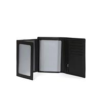 Hexagona - Portefeuille européen 3 Volets Stop RFID - Compatible Cartes de crédit, CNI, permis de Conduire, Passeport et Carte Grise - pour Homme - Collection Sensation - Noir - en Cuir