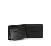 Hexagona - Portefeuille Italien 2 Volets Stop RFID - Compatible Cartes de crédit et CNI - pour Homme - Collection Sensation - Noir - en Cuir