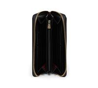 Hexagona - Portefeuille Long Stop RFID - Compatible Cartes de crédit, CNI, permis de Conduire, Passeport et Carte Grise - pour Femme - Collection Bastille - Noir - en Cuir