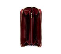 Hexagona - Portefeuille Long Stop RFID - Cuir - Compatible Cartes de crédit, CNI, permis de Conduire, Passeport et Carte Grise - pour Femme - Collection Bastille - Carmin
