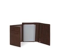 Hexagona - Portefeuille européen 3 Volets - Compatible Cartes de crédit, CNI et permis de Conduire - pour Homme - Collection Instinct - Marron - en Cuir