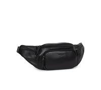 HEXAGONA - Sac Banane - Compatible téléphone Portable - pour Homme - Collection Soft Studio - Noir - en Cuir