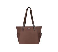 Hexagona - Sac cabas porté épaule - Compatible format A4 et téléphone portable - Pour Femme - Collection Axelle - Marron Matière déperlante