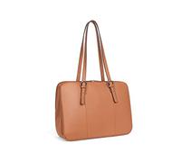 Hexagona - Sac porté épaule 2 anses - Compatible Ordinateur Portable 15'', Format A4 et téléphone Portable - pour Femme - Collection Confort - Tan - en Cuir