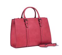 Hexagona - Sac porté Main 2 poignées - Compatible Format A4 et téléphone Portable - pour Femme - Collection Gracieuse - Framboise