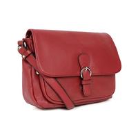 Hexagona - Sac porté Travers - Compatible téléphone Portable - pour Femme - Collection Confort - Rouge foncé - en Cuir