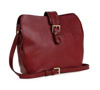 Hexagona - Sac porté Travers - Compatible téléphone Portable - pour Femme - Collection République - Carmin - en Cuir