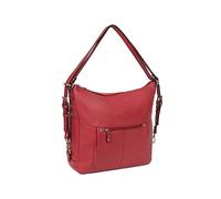 Hexagona - Sac Transformable - Compatible Format A4 et téléphone Portable - pour Femme - Collection Confort - Rouge foncé - en Cuir