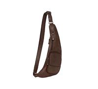 Sacoche asymétrique Hexagona en cuir Ref 48001 Marron 16*45*2