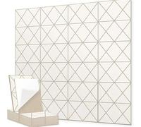 Hexagonal Isolant Phonique Dalles murales insonorisantes autocollantes en feutre polyester rainuré, réduction du bruit for la décoration des cloisons de bureau pour décoration murale(White)