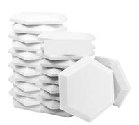 Hexagonal Isolant Phonique Panneau mural en mousse acoustique for studio, haute densité, absorbant le son pour décoration murale(White,12 PCS WITH TAPES_SMALL HEXAGON_HIGH DENSITY)