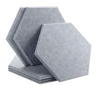 Hexagonal Isolant Phonique Panneaux muraux insonorisants, 6 pièces, décoration d'isolation for chambre à coucher pour décoration murale(34-Afr Grey,Large Hexagon,1.0cm Super Density)