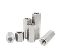 Hexagonal Long écrou 5/10 pièces 304 En Acier inoxydable Entretoise Hexagonale Longue Tige Couplage Écrou Hexagonal Boulon(7mm,M2 10pcs)