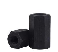 Hexagonal Long écrou Connecteur hexagonal en acier au carbone noir 45#, longue tige allongée, manchon de Joint, écrou d'accouplement tubulaire M8 M10 M12M14M16M18 ~ M48(M12x19x17(20pcs))
