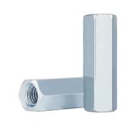 Hexagonal Long écrou Écrou d'accouplement hexagonal Long M4 M5 M6 M8 M10 M12 M14 M16, écrous de connecteur tige blocage en acier au carbone zingué for goujons boulons(M8x12x30mm x3Pcs)