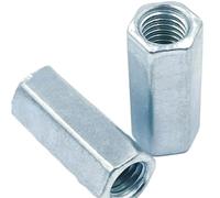 Hexagonal Long écrou Écrous d'accouplement à tige hexagonale galvanisée, écrou fileté de connexion, hexagonal Long galvanisé M5 M6 M8 M10 M12 M14 M16 M18 M20(M10X14X40(1pcs)