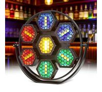 Hexagonal Retro Lights,350W RGB COB,7 Head LED Stage Par Lights with DMX Sound Activated Control, Background Mixed Colourful Effect, for DJ Party Disco Show Wedding Church