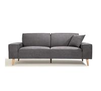 Hexagone - Canape droit 3 places - Tissu Gris - L 216 x P 90 x H 80 cm - Gustave gris