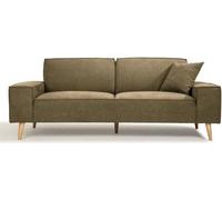 Hexagone - Canapé droit 3 places - Tissu Olive - L 216 x P 90 x H 80 cm - Gustave