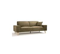 Hexagone - Canape droit 3 places - Tissu Olive - L 216 x P 90 x H 80 cm - Gustave